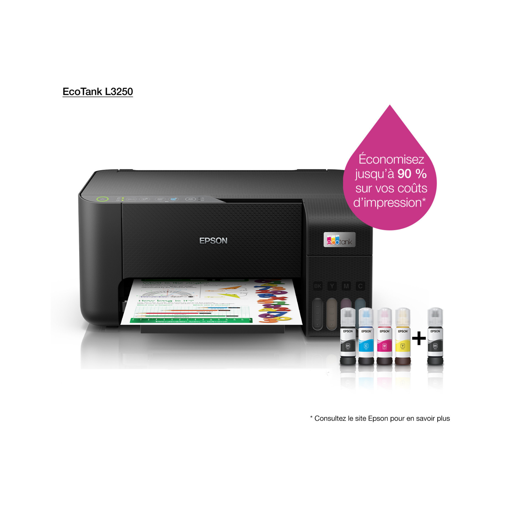 Imprimante Epson EcoTank L3250 multifonction couleur wifi (C11CJ67408)