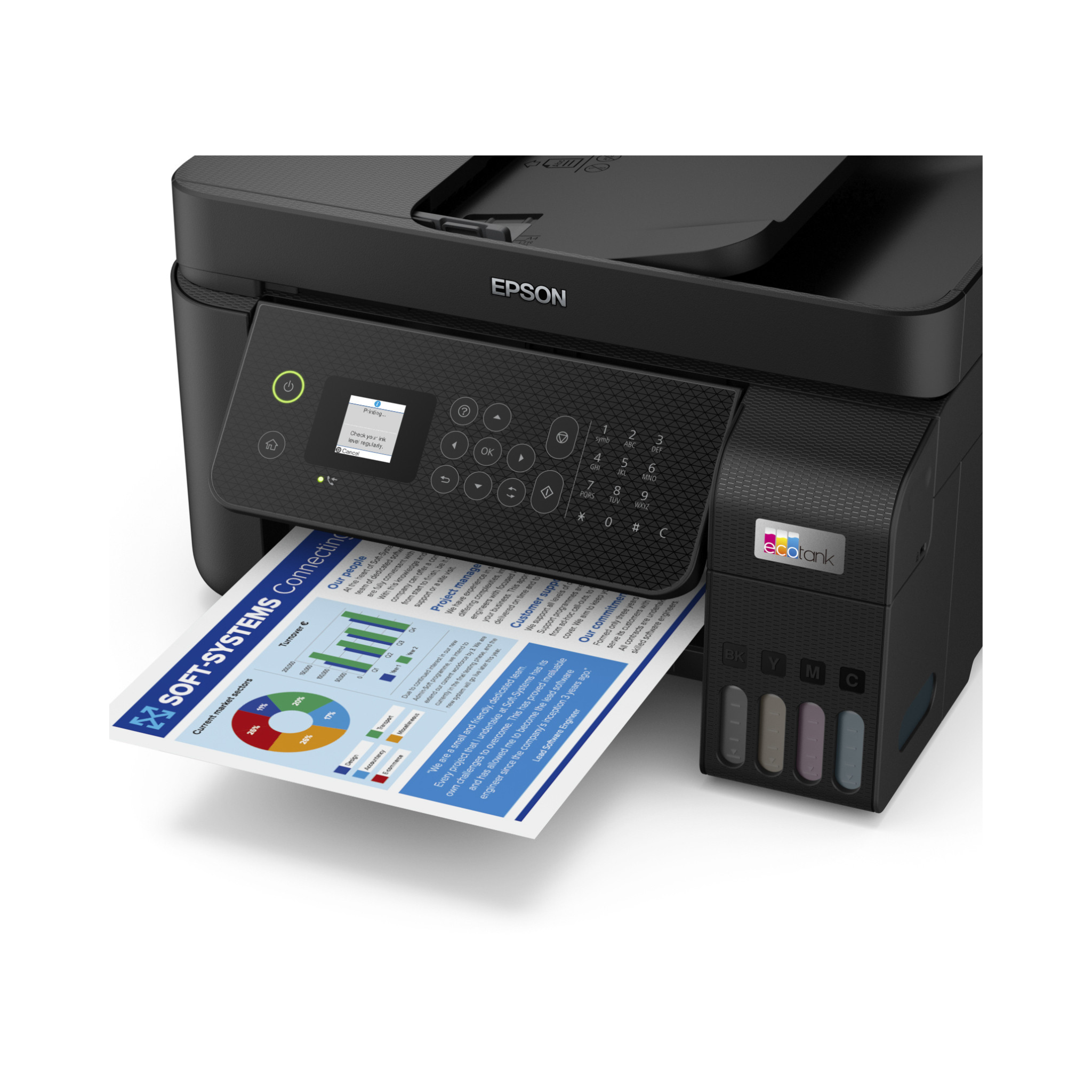 Imprimante Epson EcoTank L5290 multifonction couleur WI-FI avec FAX (C11CJ65405)