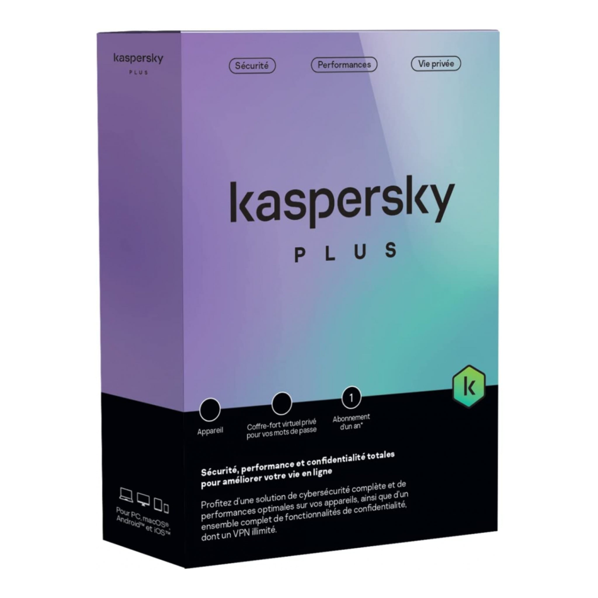 Antivirus Kaspersky Plus 1 Appareil / 1 an (KL10428BAFS-FFPMAG)